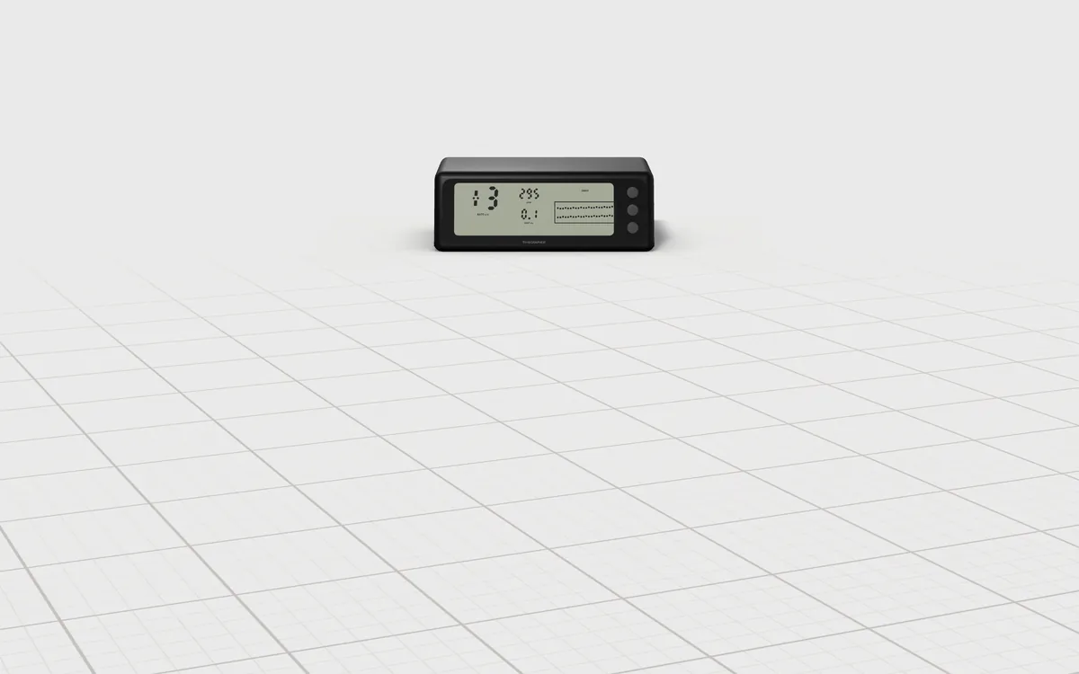 Illustration of the 5 luxury watches to scale, next to a watch timegrapher for size